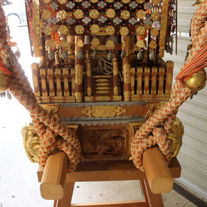 【直接引き取り限定】宮本重義作 神輿 おみこし 神具 神社仏閣 浅草 金色 台有 高さ130×幅42×奥行80 200IBZIA97の画像3