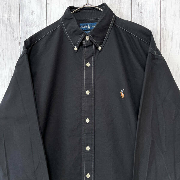 ラルフローレン Ralph Lauren YARMOUTH OXFORD 長袖シャツ メンズ ワンポイント コットン100% サイズ16 Lサイズ 5‐402