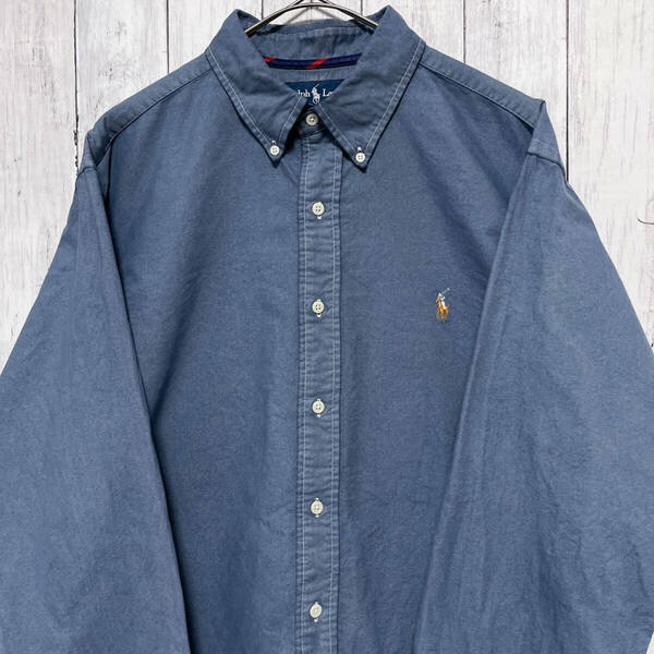 ラルフローレン Ralph Lauren CLASSIC FIT 長袖シャツ メンズ ワンポイント コットン100% XLサイズ 5‐455