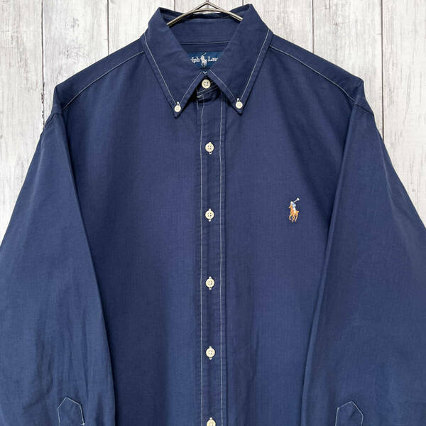 ラルフローレン Ralph Lauren YARMOUTH OXFORD 長袖シャツ メンズ ワンポイント コットン100% サイズ15 1/2 Mサイズ 5‐462