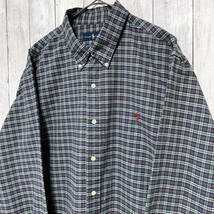 ラルフローレン Ralph Lauren チェックシャツ 長袖シャツ メンズ ワンポイント コットン100% XXLサイズ 5‐507_画像3