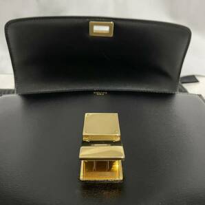 美品◎保存箱 保存袋付 セリーヌ CELINE クラシックボックス ミディアム レザーショルダーバッグ ブラックの画像3