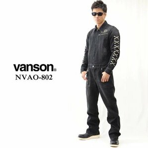 VANSON LEATHERS 【定価\19800+税】 デニムオールインワン NVAO-802 BLACK サイズ XXLの画像1