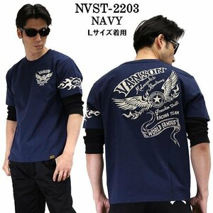 VANSON LEATHERS 【定価8500円＋税】 袖サーマルフェイク7分TEE NVST-2203 NAVY サイズ XL