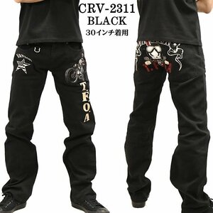 VANSON LEATHERS × CROWS ワースト 【定価23800円＋税】 デニムパンツ CRV-2311 BLACK 34 インチ