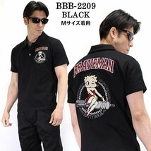 The BRAVE-MAN × BETTY BOOP ベティ ブープ 【定価￥7900＋税】 ポロシャツ BBB-2209 BLACK サイズ XXL_画像1