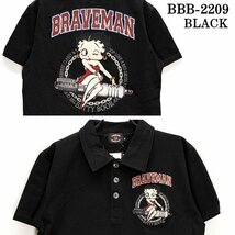 The BRAVE-MAN × BETTY BOOP ベティ ブープ 【定価￥7900＋税】 ポロシャツ BBB-2209 BLACK サイズ XXL_画像3