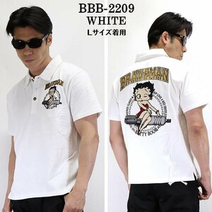 The BRAVE-MAN × BETTY BOOP ベティ ブープ 【定価￥7900＋税】 ポロシャツ BBB-2209 WHITE サイズ XXL