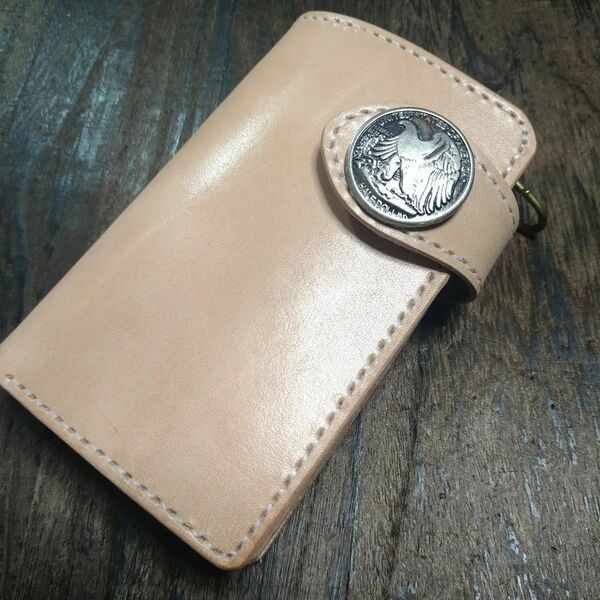 留めベルト全縫い☆Middle Leather Wallet FORANRO