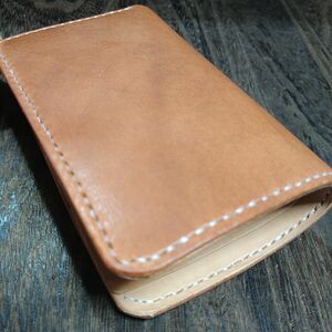 Middle Leather Wallet イタチョコ&栃木レザー☆フラップ無し