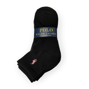  new goods Polo Ralph Lauren casual socks socks lady's 23-25cm 3 pairs set one Point Logo sneaker socks black 