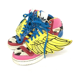 ◆adidas X jeremy scott 2NE1 WINGS アディダス×ジェレミースコット×2NE1 スニーカー 23.5◆ マルチカラー 羽根 ハラコ レディースの画像1