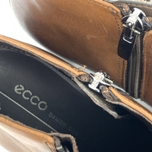 美品◆ecco エコー ショートブーツ サイズ36◆ ブラウン レザー サイドジップ レディース 靴 シューズ ブーティー boots_画像6