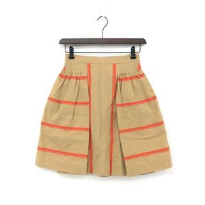 *Vivienne Westwood Vivienne Westwood volume gathered skirt 2* beige linen. lady's line bottoms 