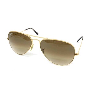 美品◆Ray-Ban レイバン サングラス◆RB3025 ゴールドカラー ティアドロップ グラデーション メンズ 58□14 2N sunglasses 服飾小物