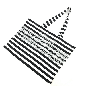 ◆COMME des GARCONS コムデギャルソン ディエチコルソコモ トートバッグ◆ ブラック×ホワイト Tシャツ素材 ボーダー メンズ bag 鞄