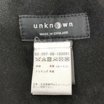 良好◆Unknown アンノウン ムートンジャケット M◆ ブラック 羊革 レディース ボアブルゾン ジップアップ ショート アウター_画像5