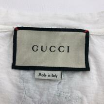 ◆GUCCI グッチ 半袖 カットソー ◆ ホワイト メンズ トップス フラワーアップリケエンブロイダリー ダメージ加工_画像4