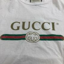 ◆GUCCI グッチ 半袖 カットソー ◆ ホワイト メンズ トップス フラワーアップリケエンブロイダリー ダメージ加工_画像7