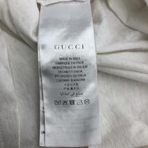 ◆GUCCI グッチ 半袖 カットソー ◆ ホワイト メンズ トップス フラワーアップリケエンブロイダリー ダメージ加工_画像5