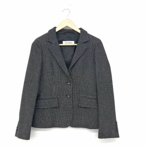  excellent *MAX MARA Max Mara 2B jacket size 38* charcoal gray wool lady's outer white tag cashmere .