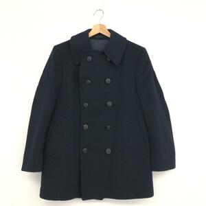 ◆Aquascutum アクアスキュータム P コート ◆ ネイビー メンズ アウター マリン釦 イギリス製