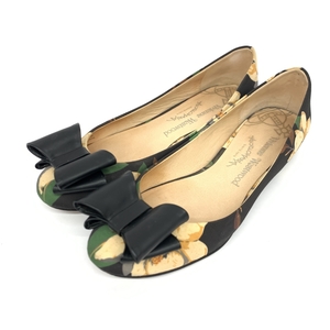 ◆ Vivienne Westwood Anglomania Vivienne Westwood Anglomania Pumps 37 ◆ Черные цветочные рисунки/лента