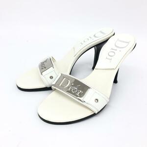 良好◆Christian Dior クリスチャンディオール サンダル 35◆ ホワイト レザー ミュール レディース 靴 シューズ shoes