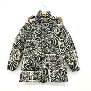  excellent *DRESS CAMP Dress Camp down jacket size 44* black / white men's outer Zebra pattern Zip up 