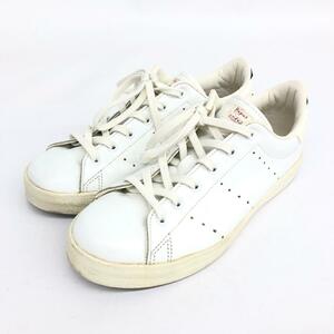 良好◆PAPAS パパス スニーカー 25.0◆ ホワイト レザー メンズ 靴 シューズ sneakers