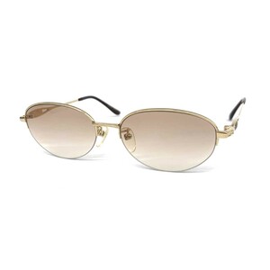 ◆BALMAIN PARIS バルマン サングラス◆ ゴールドカラー ハーフリム グラデーション レディース ヴィンテージ 54□16 136 sunglasses