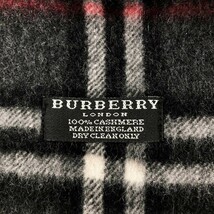 ◆BURBERRY LONDON バーバリーロンドン マフラー◆ ブラック カシミヤ ユニセックス ストール 襟巻 服飾小物 ノバチェック_画像5