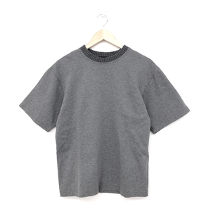 ◆kolor カラー 半袖カットソー サイズ3◆ グレー コットン100％ メンズ 無地 リブ襟 クルーネック トップス 17SS 17SCM-T01202