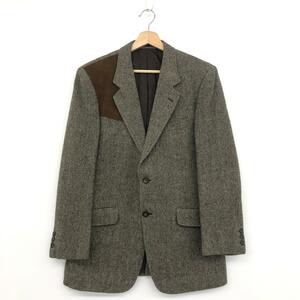 ◆Aquascutum アクアスキュータム 2Bツイード ジャケット ◆ ブラウン メンズ アウター ガンパッチ