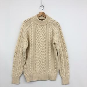 ◆YANUK ヤヌーク ケーブル ニット M◆57293030 ホワイト メンズ トップス コットン アイボリー