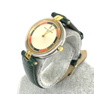 良好◆ROBERTA DI CAMERINO ロベルタディカメリーノ 腕時計 クォーツ◆956.0121.2 シルバーカラー/グリーン SS×レザー watch