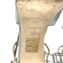 良好◆JIMMY CHOO ジミーチュウ サンダル 36 1/2◆ シルバーカラー レザー レディース 靴 シューズ shoes_画像7