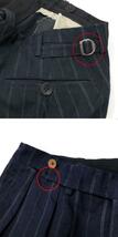 ◆古着スーツ ヴィンテージスーツ ダブルスーツ ◆ ネイビー メンズ ストライプ柄 ツータック ボタンフライ 紳士服 BERLIN W_画像9