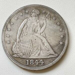 アメリカ 硬貨 古銭 自由の女神 1844年 リバティ イーグル モルガン 13の星 コイン 重21.51g