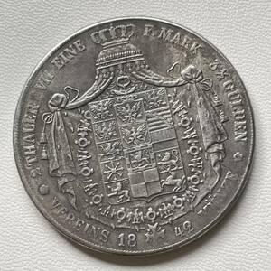 ドイツ 硬貨 古銭 プロイセン王国 1842年 フリードリヒ・ヴィルヘルム4世 「神と共にあります」銘 国章 クラウン コイン 重25.60g