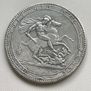 イギリス 硬貨 古銭 ジョージ3世 1818年 ハノーヴァー朝 聖ジョージ 竜殺し ナイト 英国コイン コイン 重21.46g