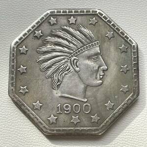 アメリカ 硬貨 古銭 インディアン人像 1900年 イーグル リバティ 八角形 ドル 記念幣 コイン 重17.10g