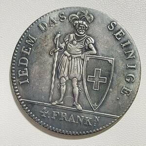 スイス 硬貨 古銭 アッペンツェル・アウサーローデン州 1816年 ヘリザウ クマ 剣 盾 兵士 コイン 重24.27g