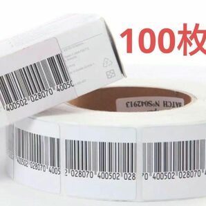 【100枚】 防犯ラベルシール 4×4cm 消去式 万引き防止