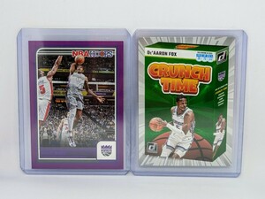 【1円スタート】2023-24 Panini Donruss - De'Aaron Fox Chrunch Time ＆ 2023-24 NBA Hoops - Malik Monk Purple / Kings 3枚セット