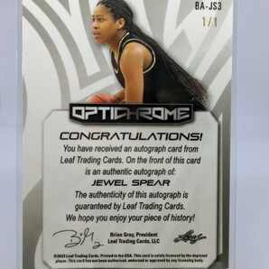 【1円スタート】2023 Leaf Optichrome - Jewel Spear RC Signature Rainbow Scope 1/1 1of1 世界に一枚 College WNBAの画像2