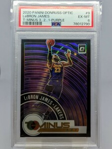 【1円スタート】鑑定品 PSA6 2020-21 Panini Donruss Optic - LeBron James T-Minus 321 Purple Prizm / Lakers MVP カラーマッチ