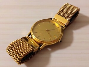 セイコー/ドルチェ★腕時計★18KT★5E31-6C50★アンティーク★SEIKO/DOLCE/金無垢/電池無し動作未確認/18金/ゴールド文字盤/エルミテックス