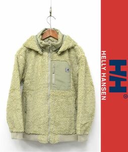 K330/HELLY HANSEN ファイバーパイルサーモフーディー フリースジャケット ブルゾン 150 カーキベージュ キッズ 子供服 レディースも可