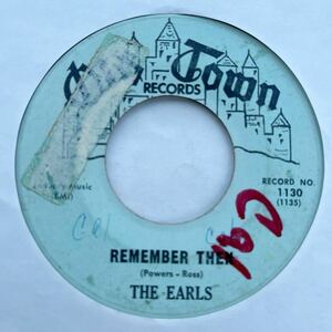 US盤 7インチ　THE EARLS # REMEMBER THEN / LET'S WADDLE